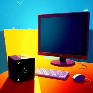 Modern LCD Desktop Computer Screen with Keyboard and Mouse