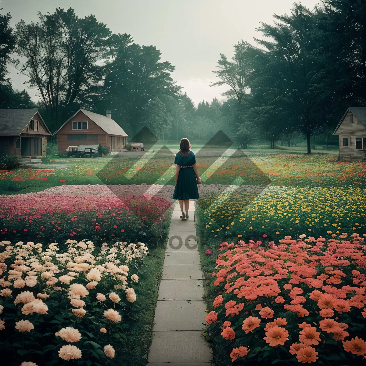 Picture of Spring Tulip Garden in Park