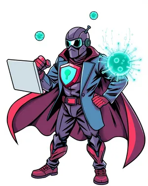 Magic charm in cartoon style with cape