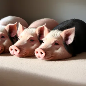 Sweet Pink Piglet on the Farm