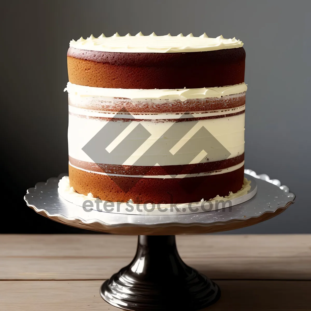 Picture of Delicious fruit and cream cake dessert plate