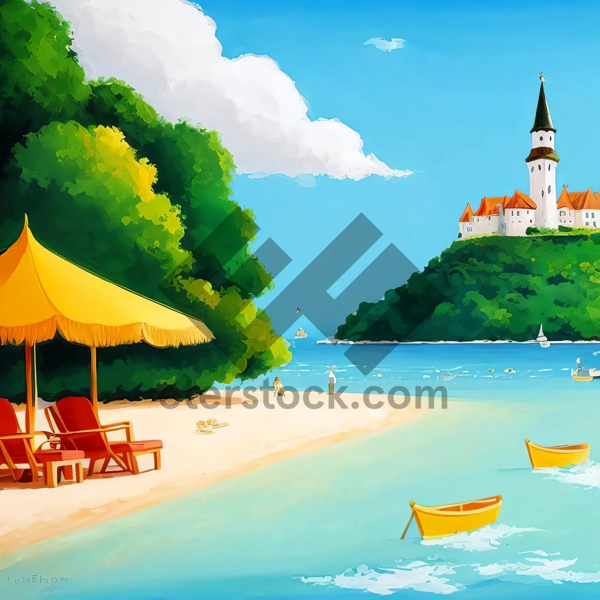 Picture of Tropical Paradise: Tranquil Serenity by the Shore
