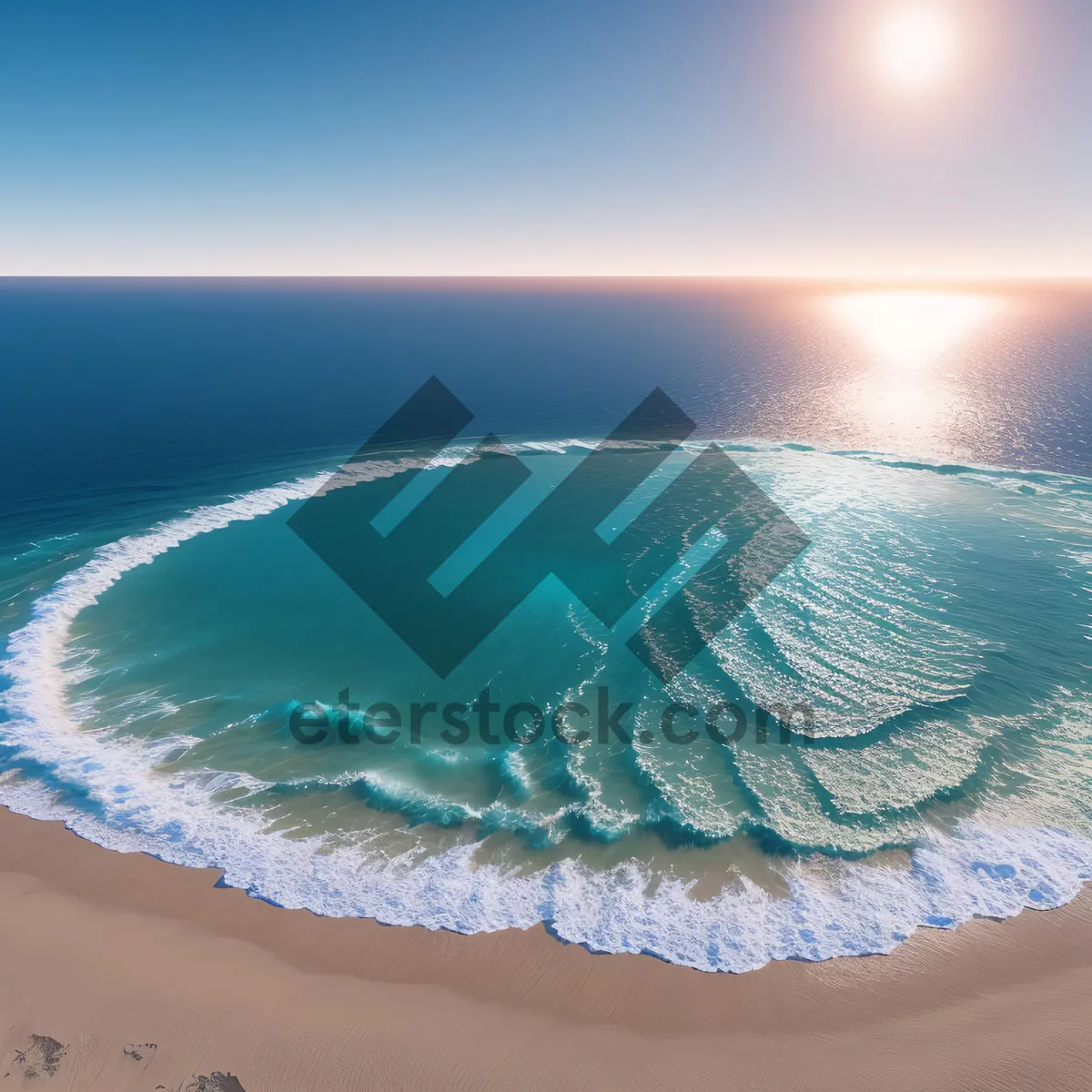 Picture of Serene Coastal Paradise at Sunset