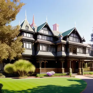 Historic University Residence amidst Lush Greenery.