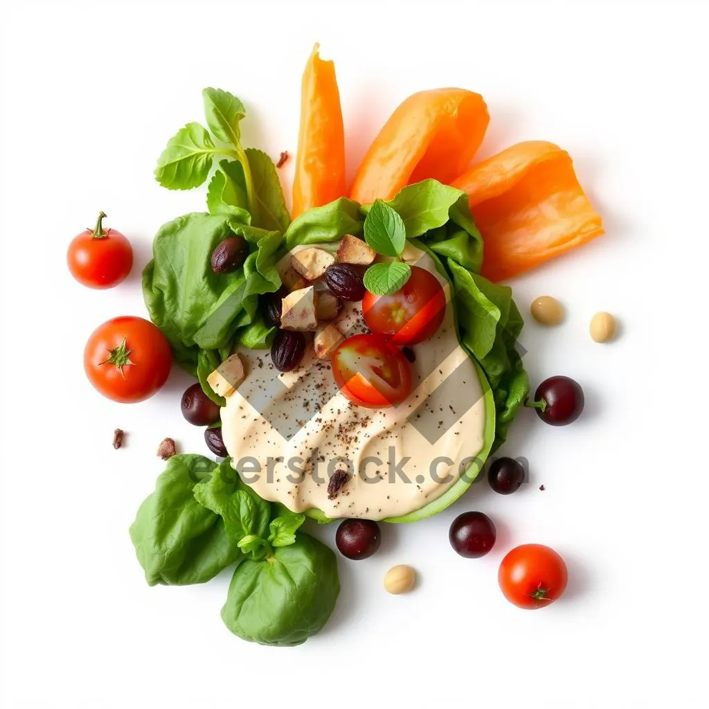 Picture of Healthy garden vegetable salad with fresh ingredients.