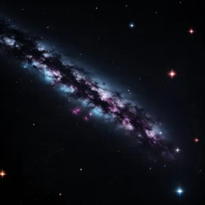 Cosmic Black Sky Galaxy Universe Fantasy Scene