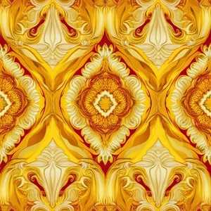 Golden Arabesque Tile Pattern Seamless Vintage Wallpaper