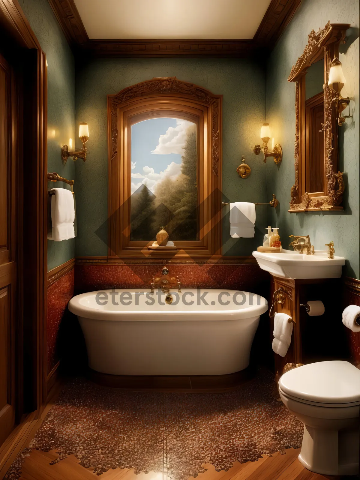 Picture of Modern Luxury Bathroom with Elegant Interior Design