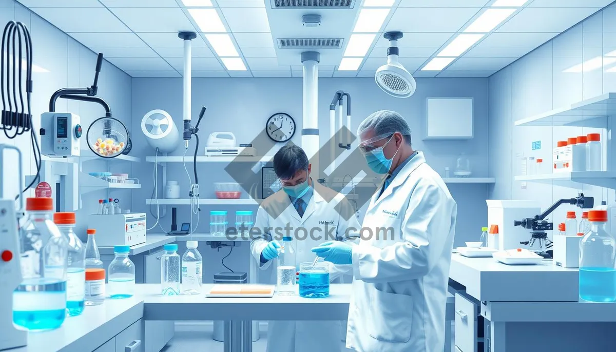 Picture of Smiling male doctor in hospital office with computer.