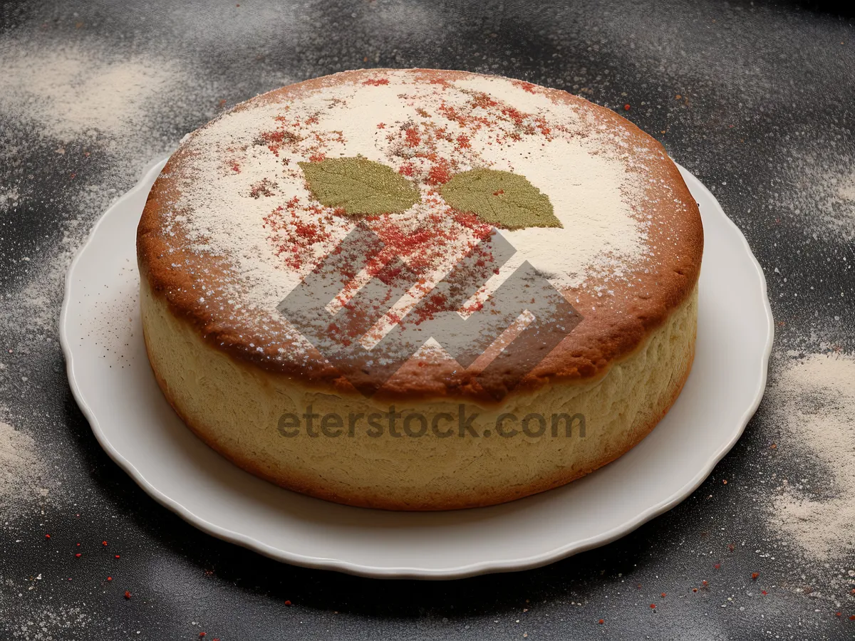 Picture of Delicious sweet cake and coffee for breakfast.