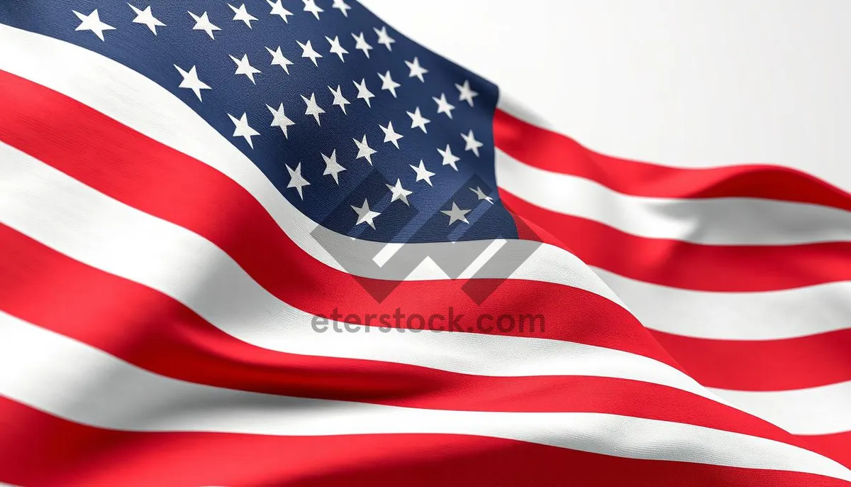 Picture of Patriotic USA flag waving in the wind