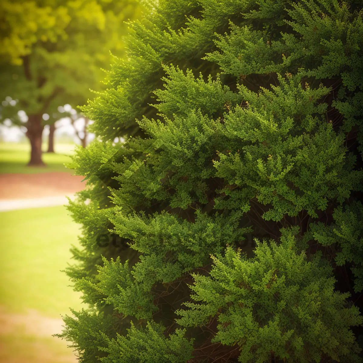 Picture of Vibrant Spring Forest Foliage Amidst Woody Trees