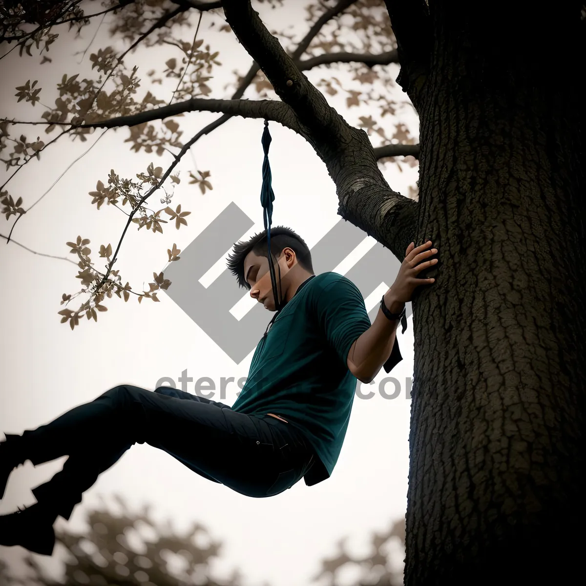 Picture of Active adult enjoying outdoor swing play