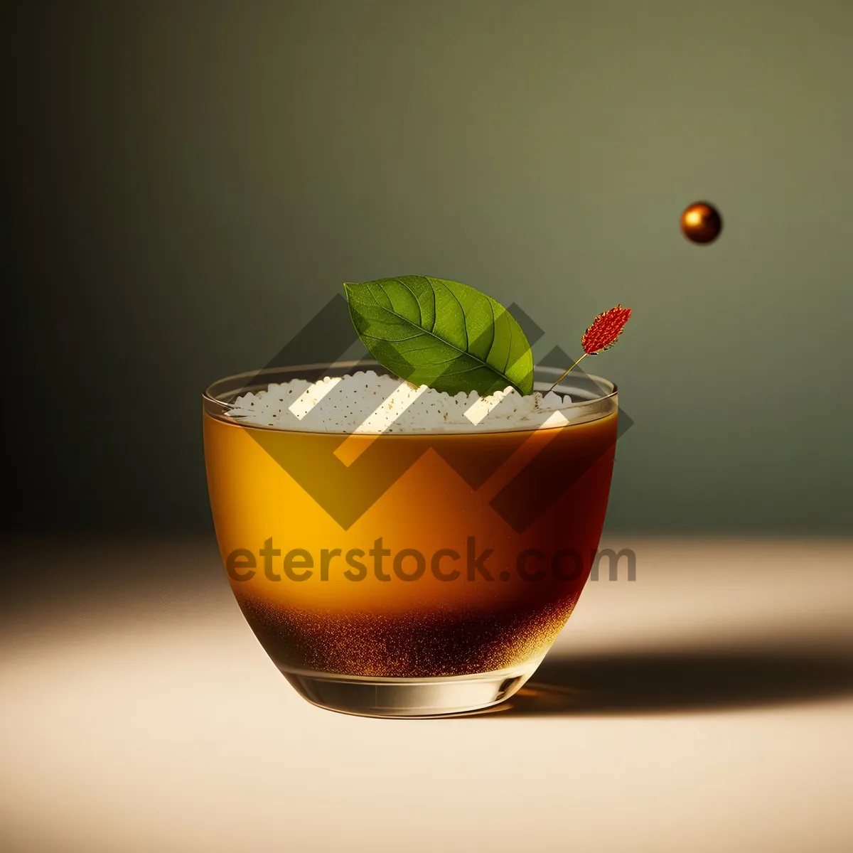 Picture of Refreshing Herbal Tea Infusion in Glass Cup