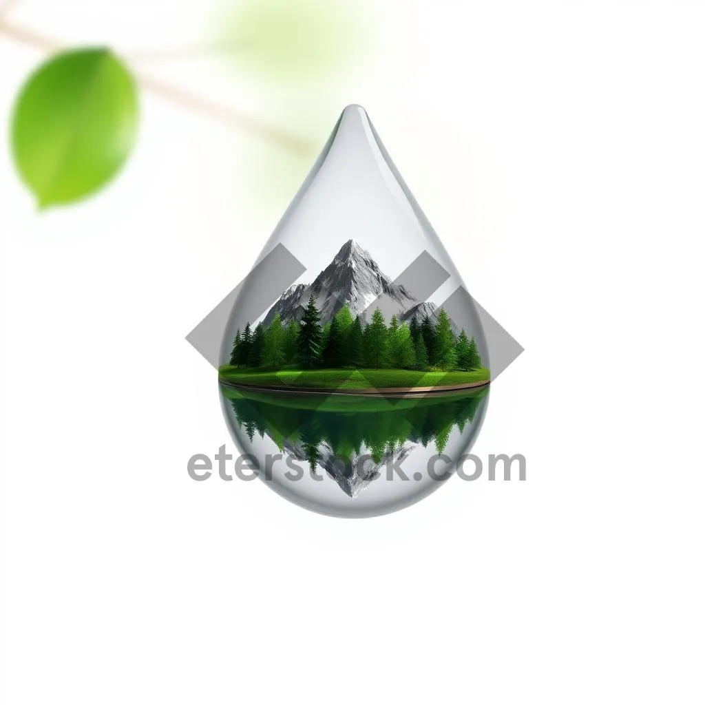 Picture of Ecology symbol with globe, leaf, and glass sphere