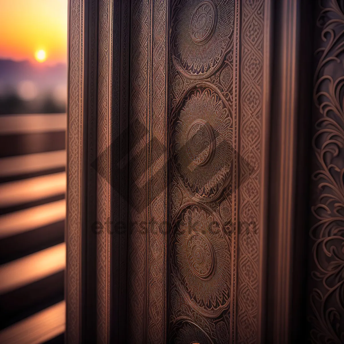 Picture of Vintage Wooden Radiator with Intricate Pattern