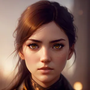 Sensual Smasher: Attractive brunette model with captivating eyes and a charming smile