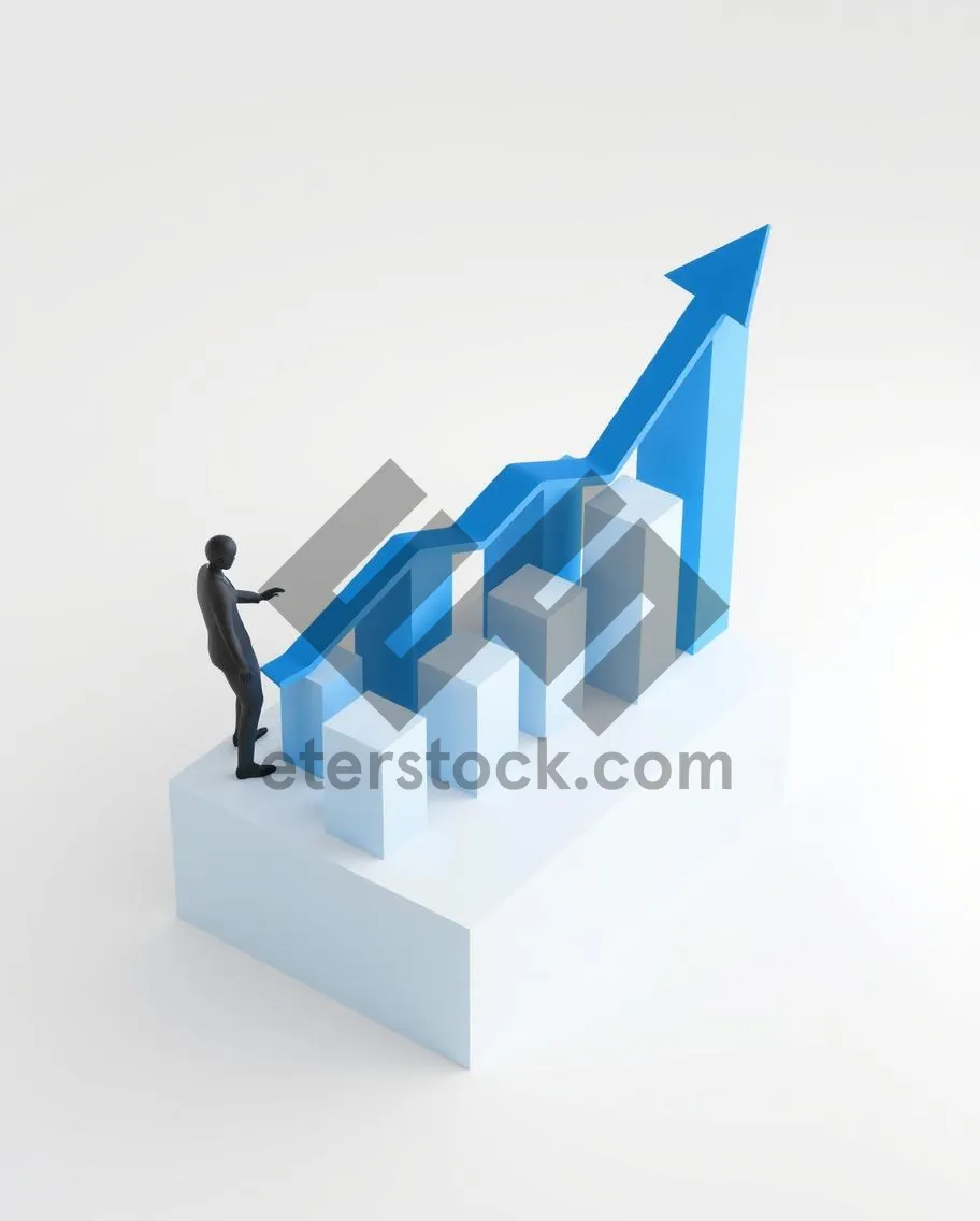 Picture of 3D finance arrow icon design symbol