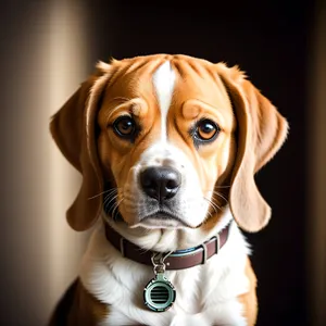 Purebred Beagle Pup: Studio Portrait of an Adorable Hunting Dog