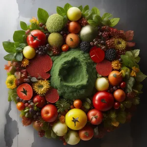 Colorful and Fresh Fruit and Vegetable Market Display