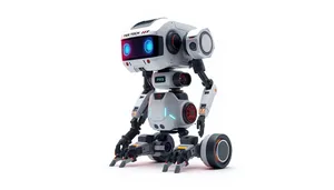 Cartoon 3D man character robot technology render