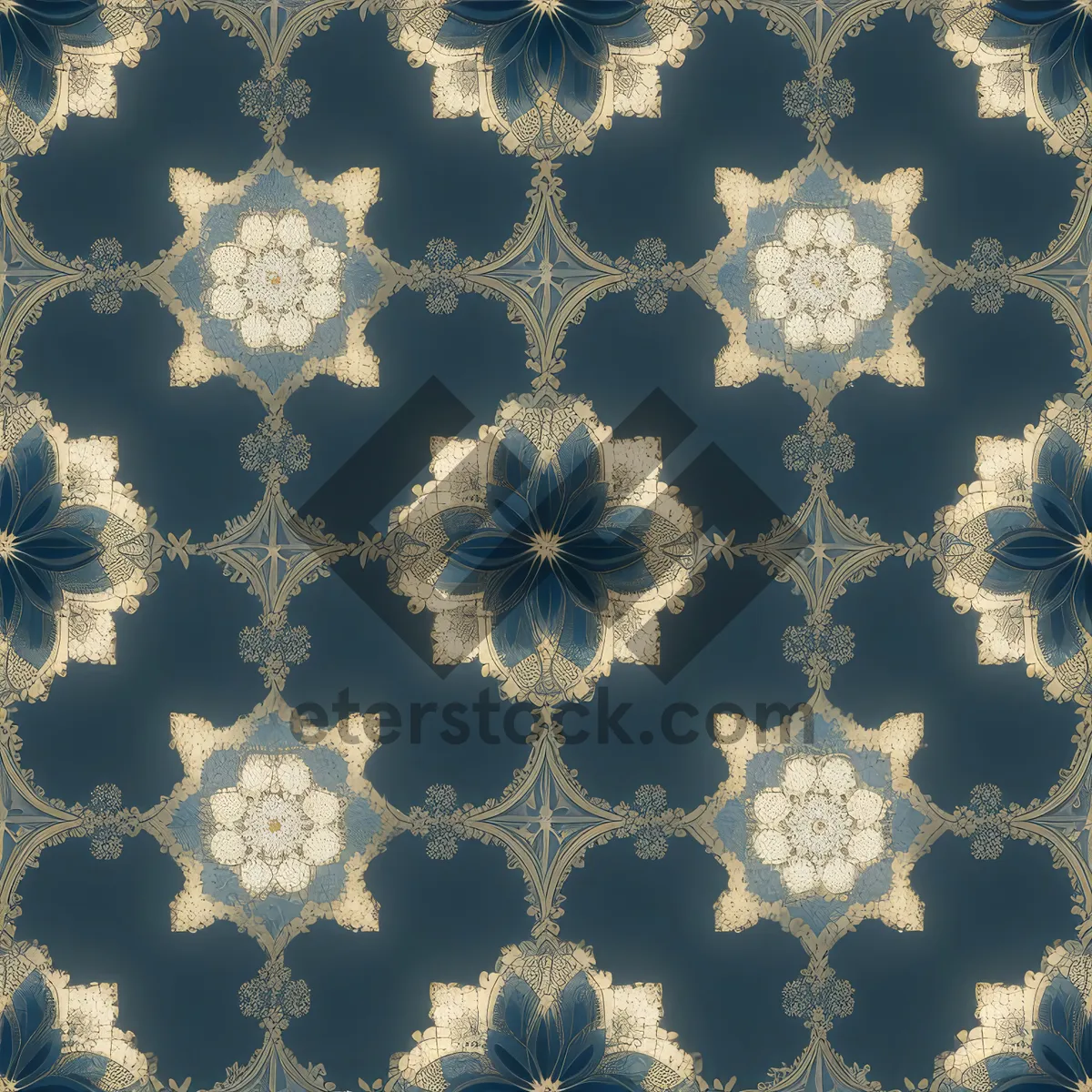 Picture of Winter snowflake pattern design with vintage elements.