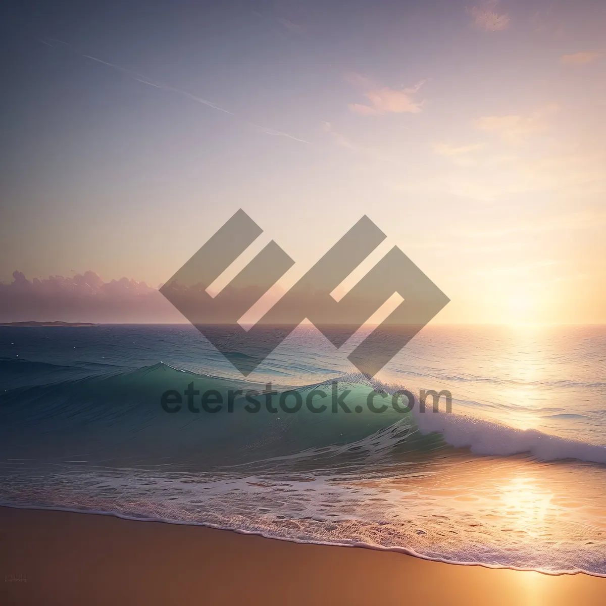 Picture of Golden Horizon over Serene Seascape
