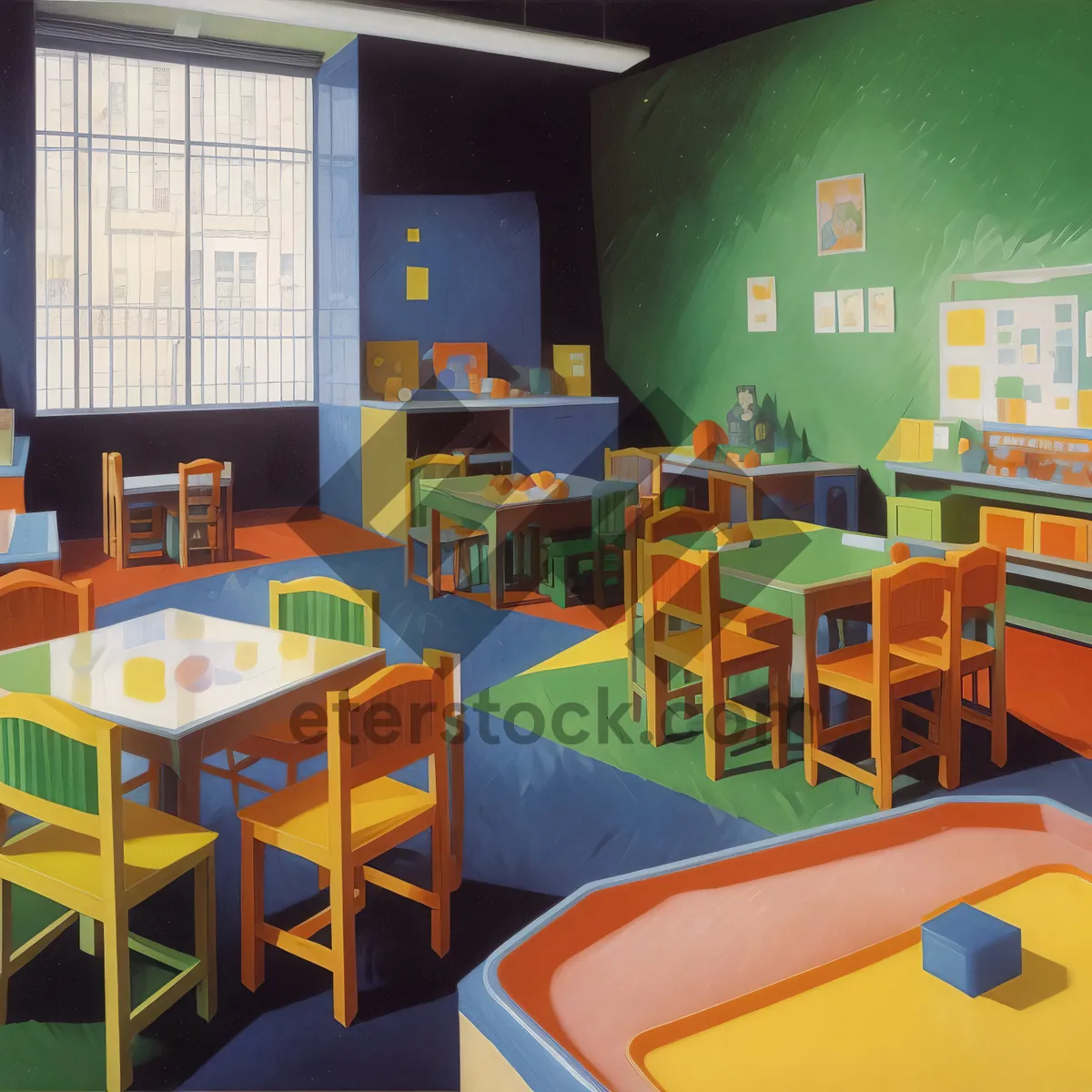 Picture of Contemporary Classroom Interior with Modern Furniture
