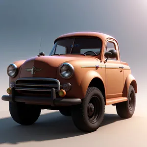 Classic Retro Pickup Truck Racing with Chrome Wheels