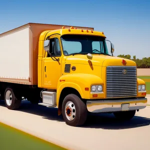 Fast-paced Highway Cargo Delivery Truck