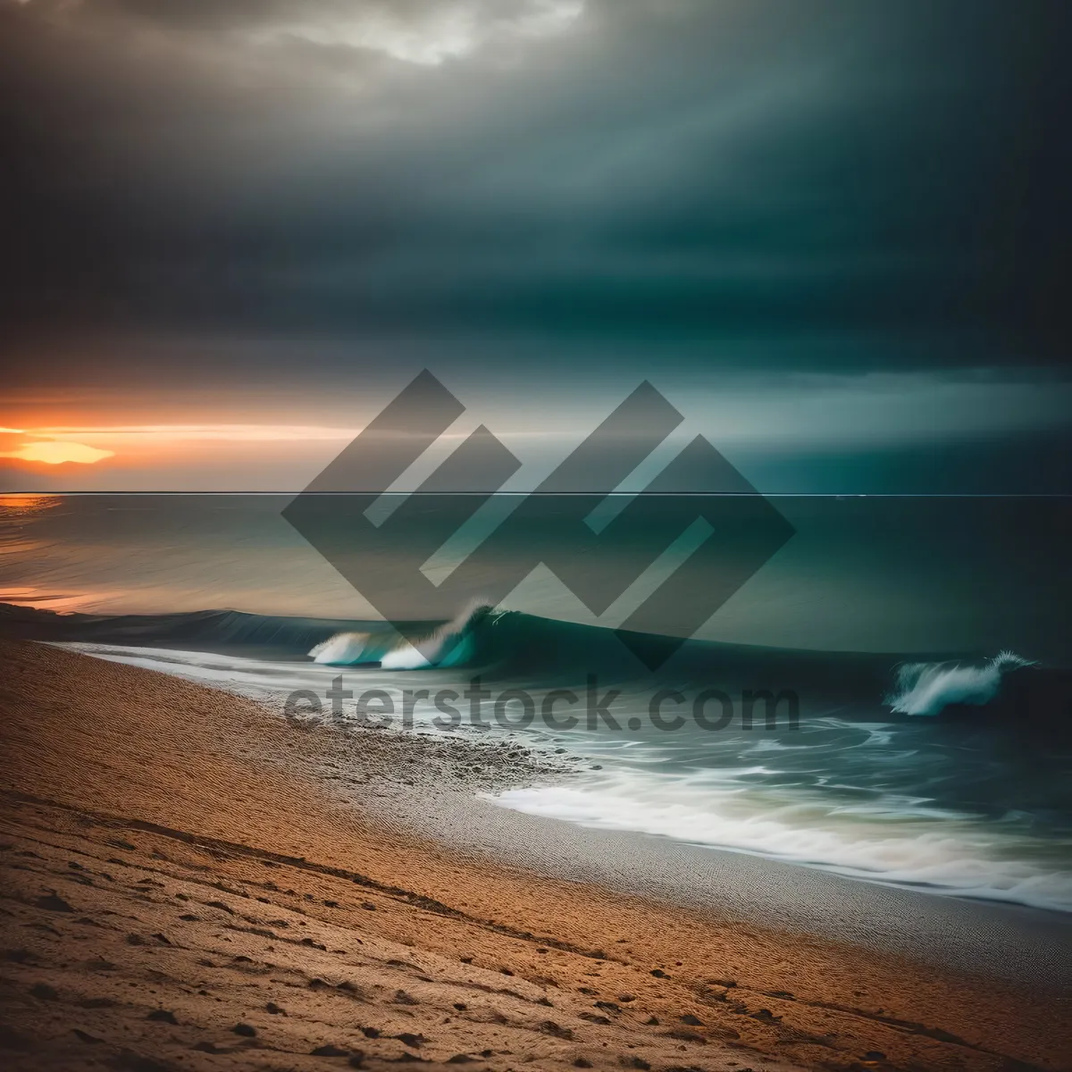 Picture of Tranquil Beach Sunset: Paradise by the Sea