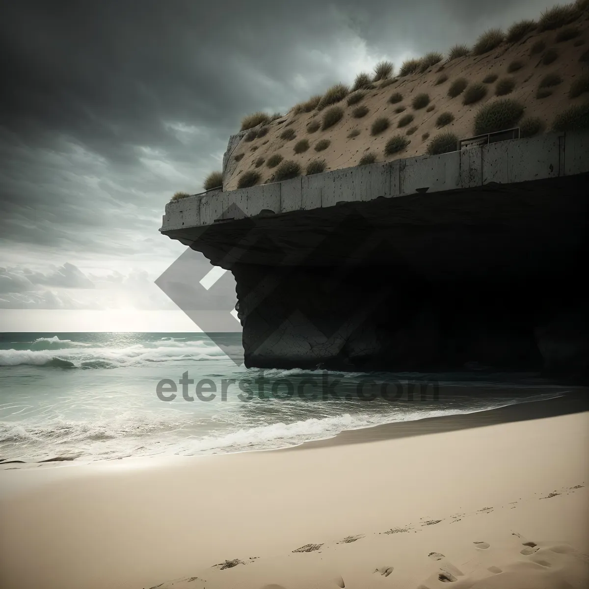 Picture of Serenity at Sea: Shipwrecked Beauty Along the Coastal Sands