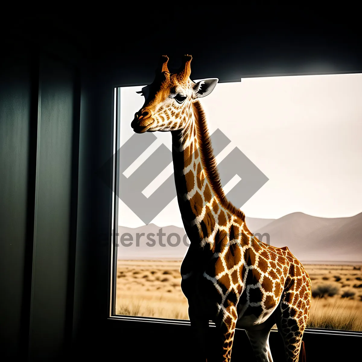 Picture of Towering Majesty: Wild Giraffe in African Safari Park