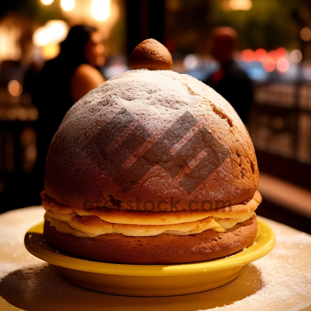 Picture of Delicious Cheeseburger Sandwich on Freshly Baked Bread