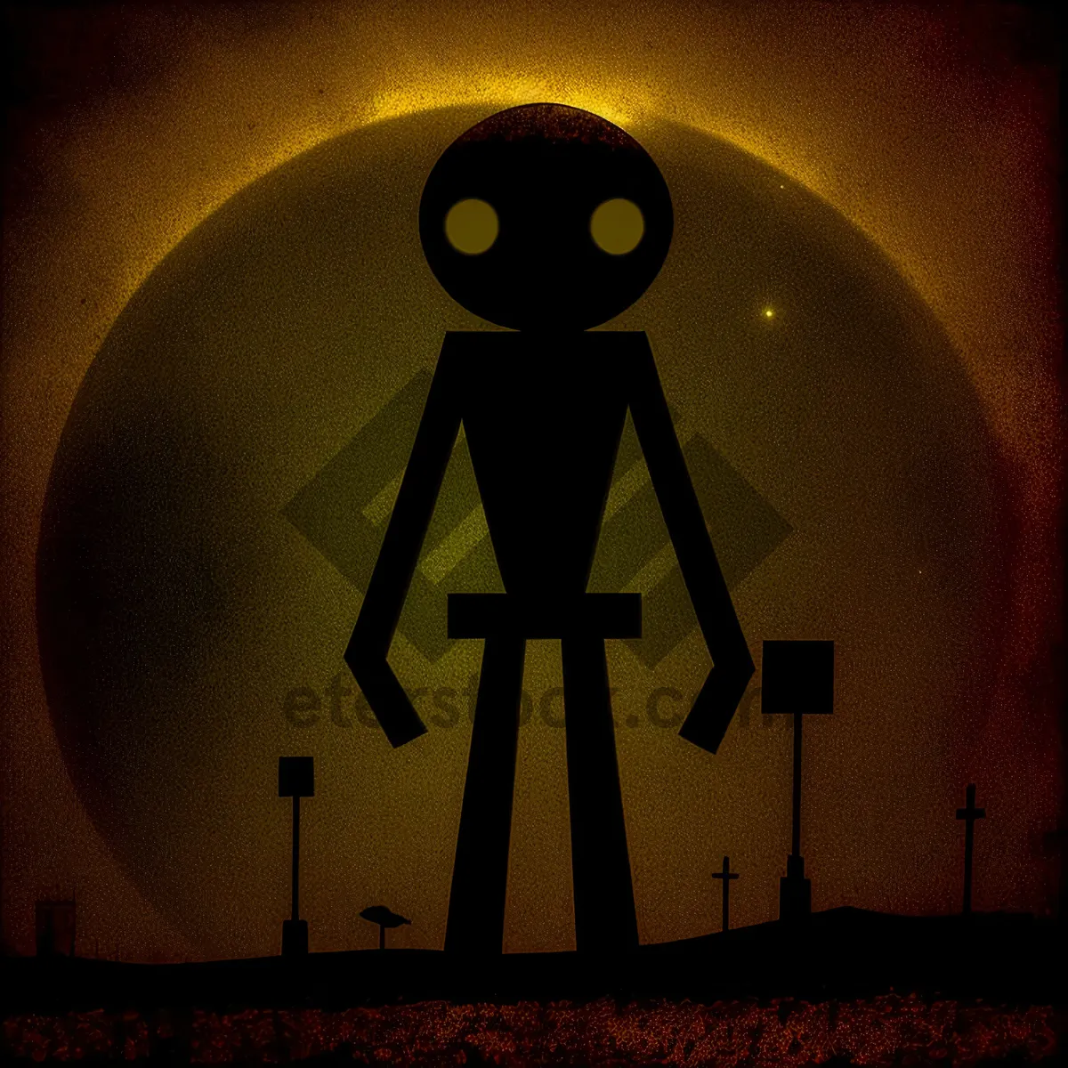 Picture of Spooky Sunset Silhouette by Jack-o'-lantern