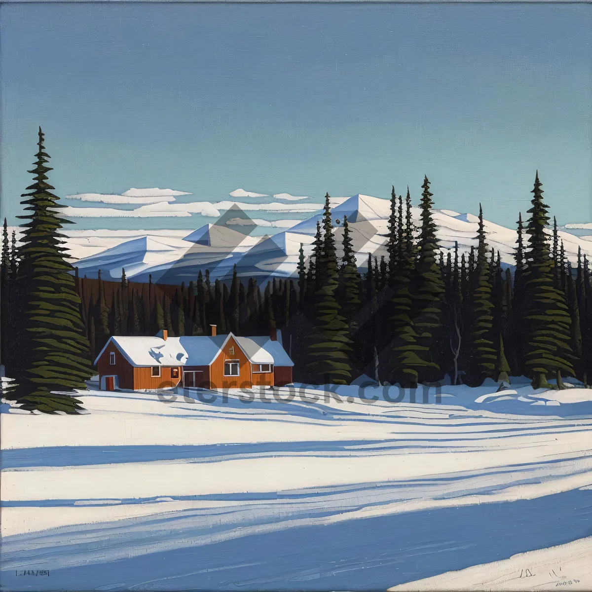 Picture of Winter Wonderland: Majestic Mountains Wrapped in Snow