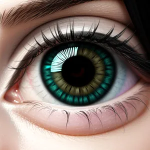 Intense Gaze: Closeup of Human Eye with Makeup