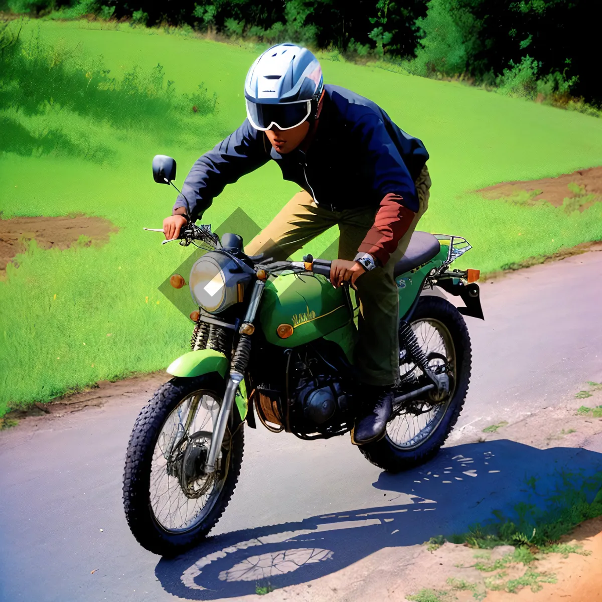 Picture of Thrilling Ride: Extreme Biker Conquering the Road