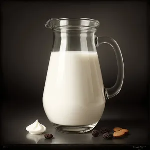 Refreshing Morning Milk in Glass Pitcher