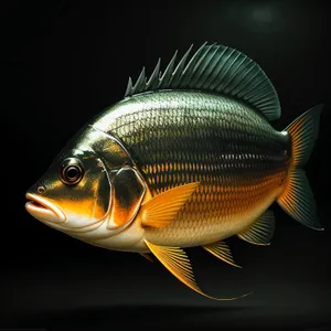 Tropical Goldfish Swimming in Aquarium