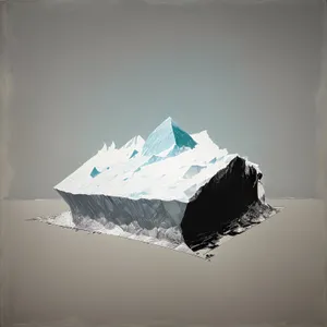 Glacial Gem: Crystal Iceberg in Sky