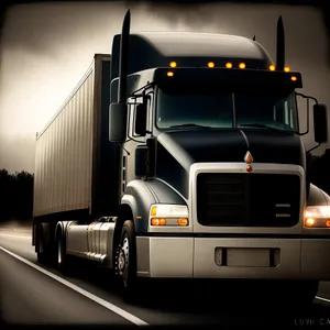 High-speed freight truck on a busy highway