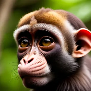 Playful Primate Peek-a-Boo Portrait