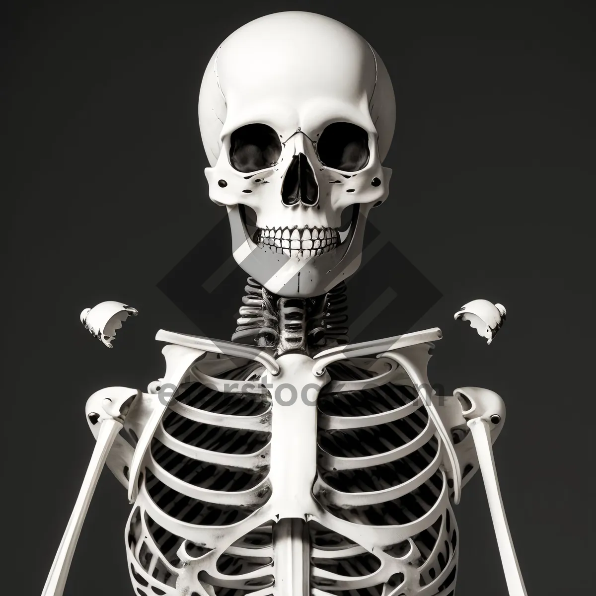 Picture of Spooky skeleton man wearing terrifying mask