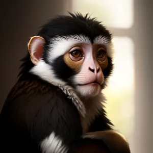 Adorable Primate Portrait with Expressive Eyes.