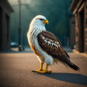 Bald Eagle in Flight with Intense Gaze