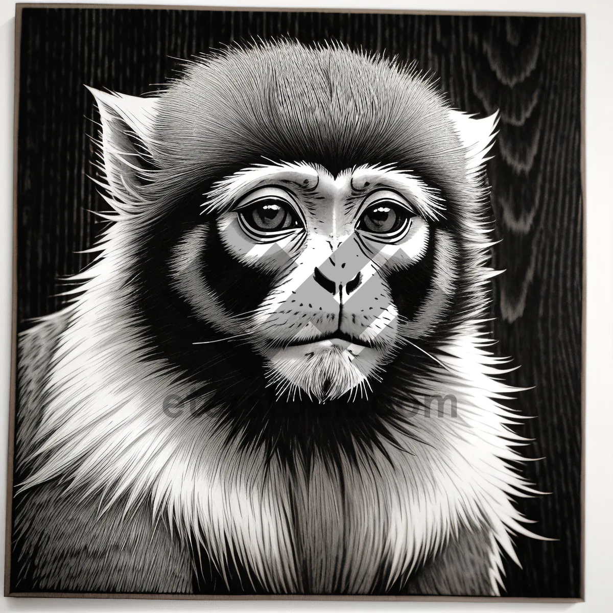 Picture of Gibbon Primate: Wild Ape Portrait in Nature