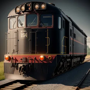 Vintage Electric Locomotive on Railway Track