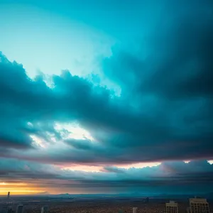 Vibrant Sunset Over Coastal Horizon