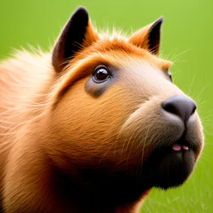 Adorable furry guinea pig with cute brown fur